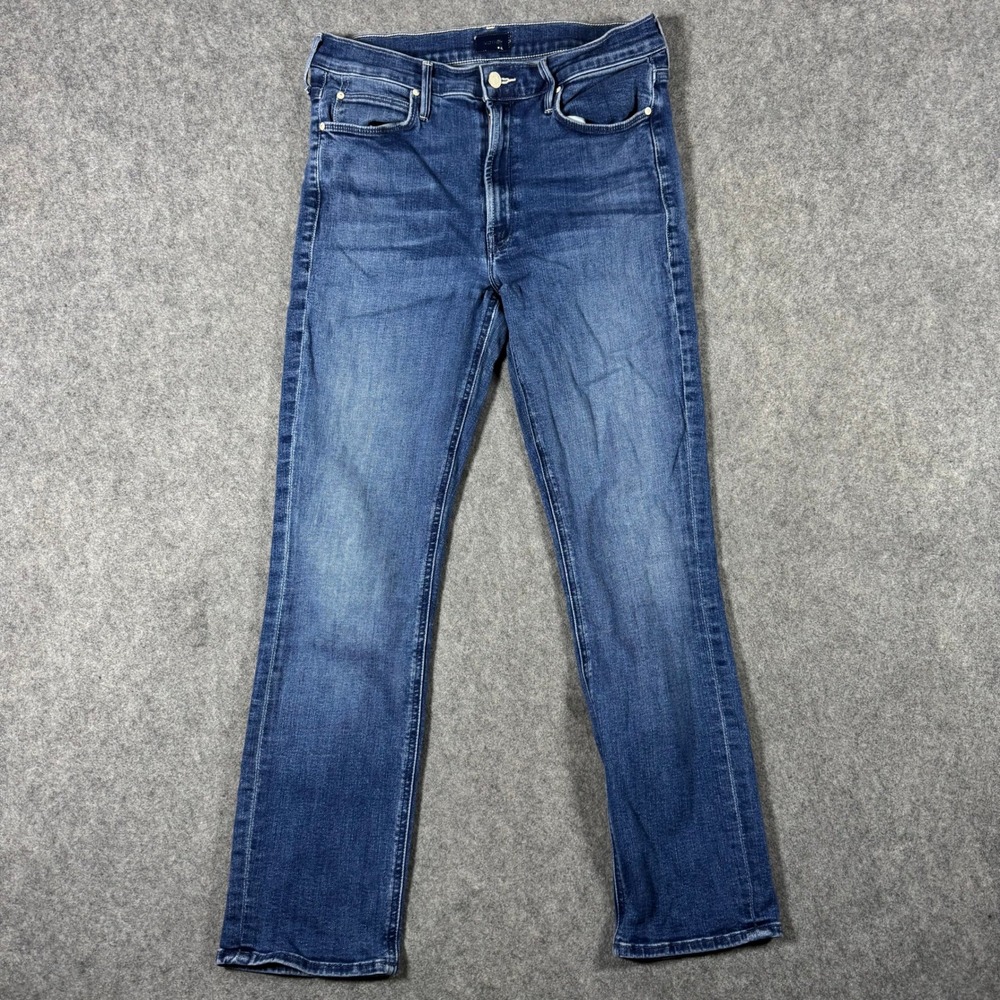Mother The Mid Rise Dazzler Ankle Jeans Womens 30x28 Blue Straight Leg Stretch